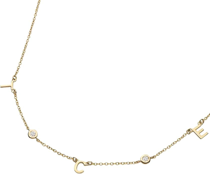 OAK & LUNA - Inez Multi Initial Necklace with Diamond or Gemstone Options - Personalized Letter N... | Amazon (US)