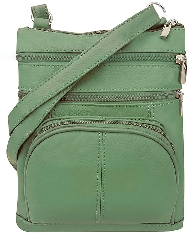Silver Fever Women’s RFID-Blocking Crossbody Shoulder Bag - Top Grain Leather, Adjustable Strap... | Amazon (US)