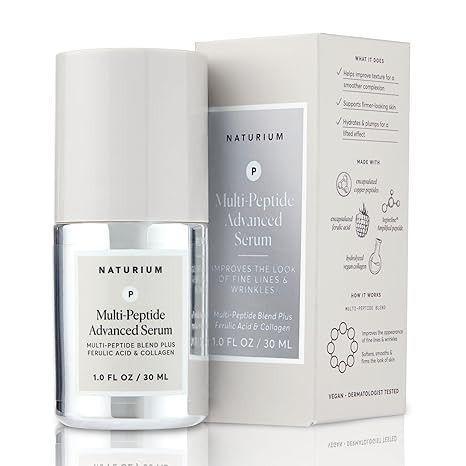 Naturium Multi-Peptide Advanced Serum, Firming & Smoothing Face Serum for Fine Lines & Wrinkles w... | Amazon (US)