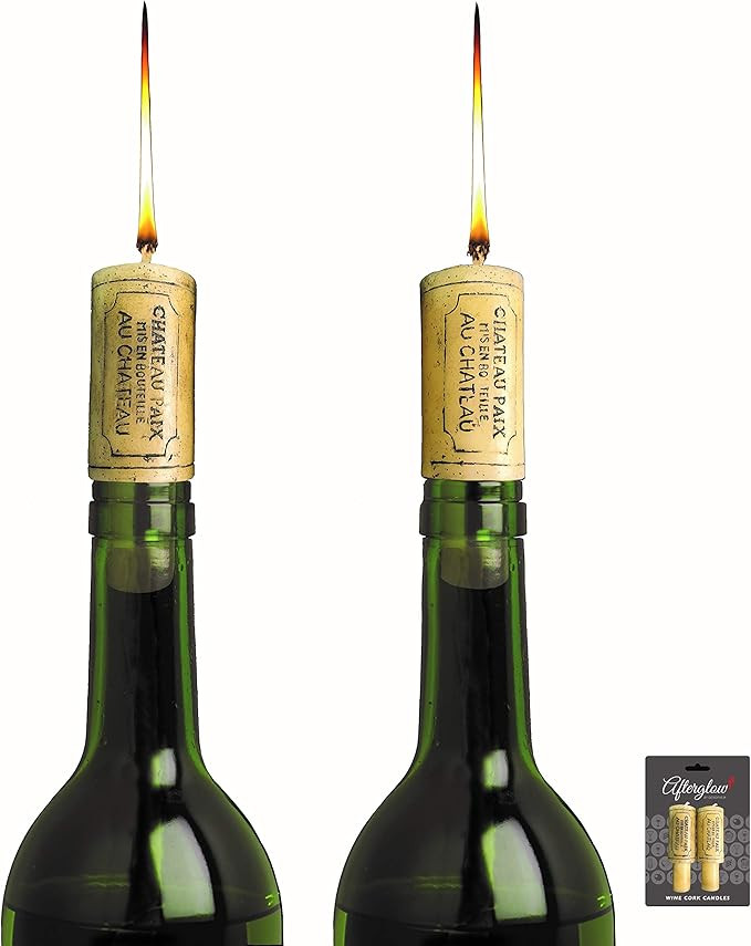Oenophilia Afterglow Wine Cork Candles, Elegant Wine Bottle Candle, Lamp Kit, Set of 2 | Amazon (CA)