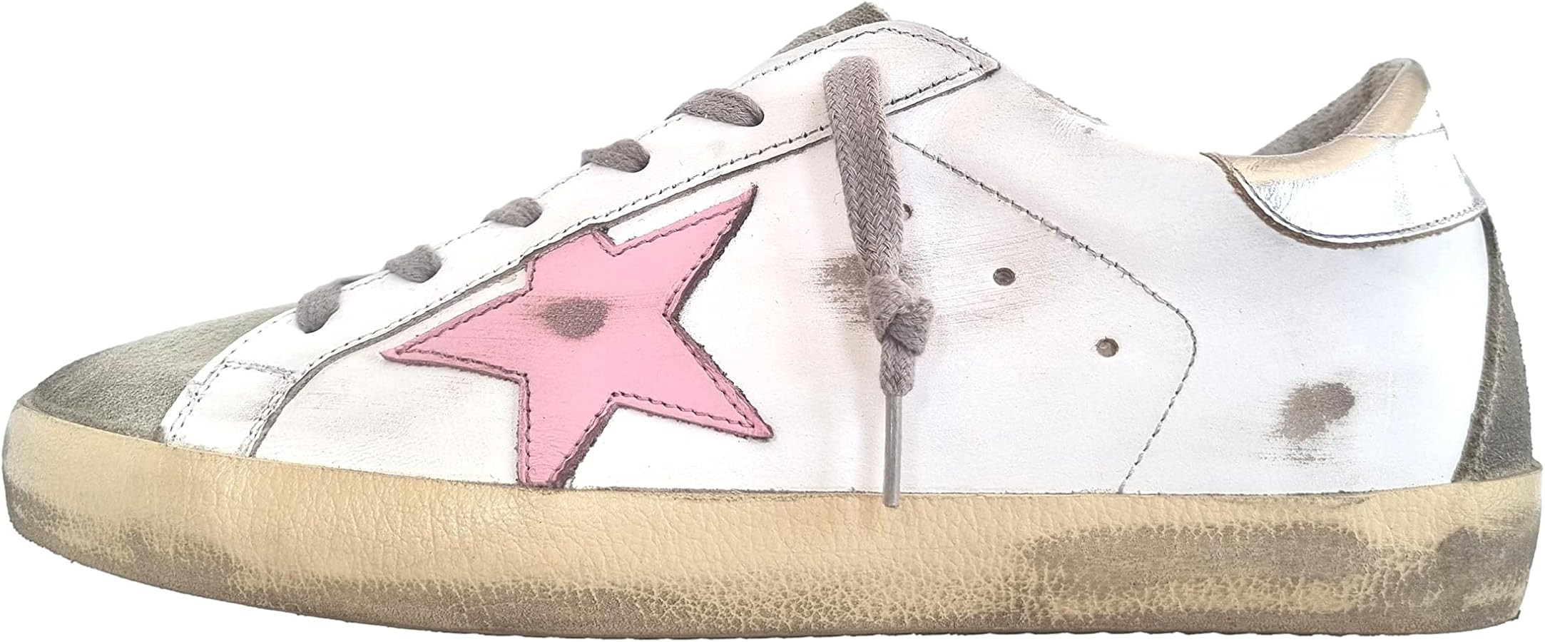 Golden Goose Women's Shoes Sneaker Superstar Vintage 81482 White Pink, White Pink, 8 US | Amazon (US)