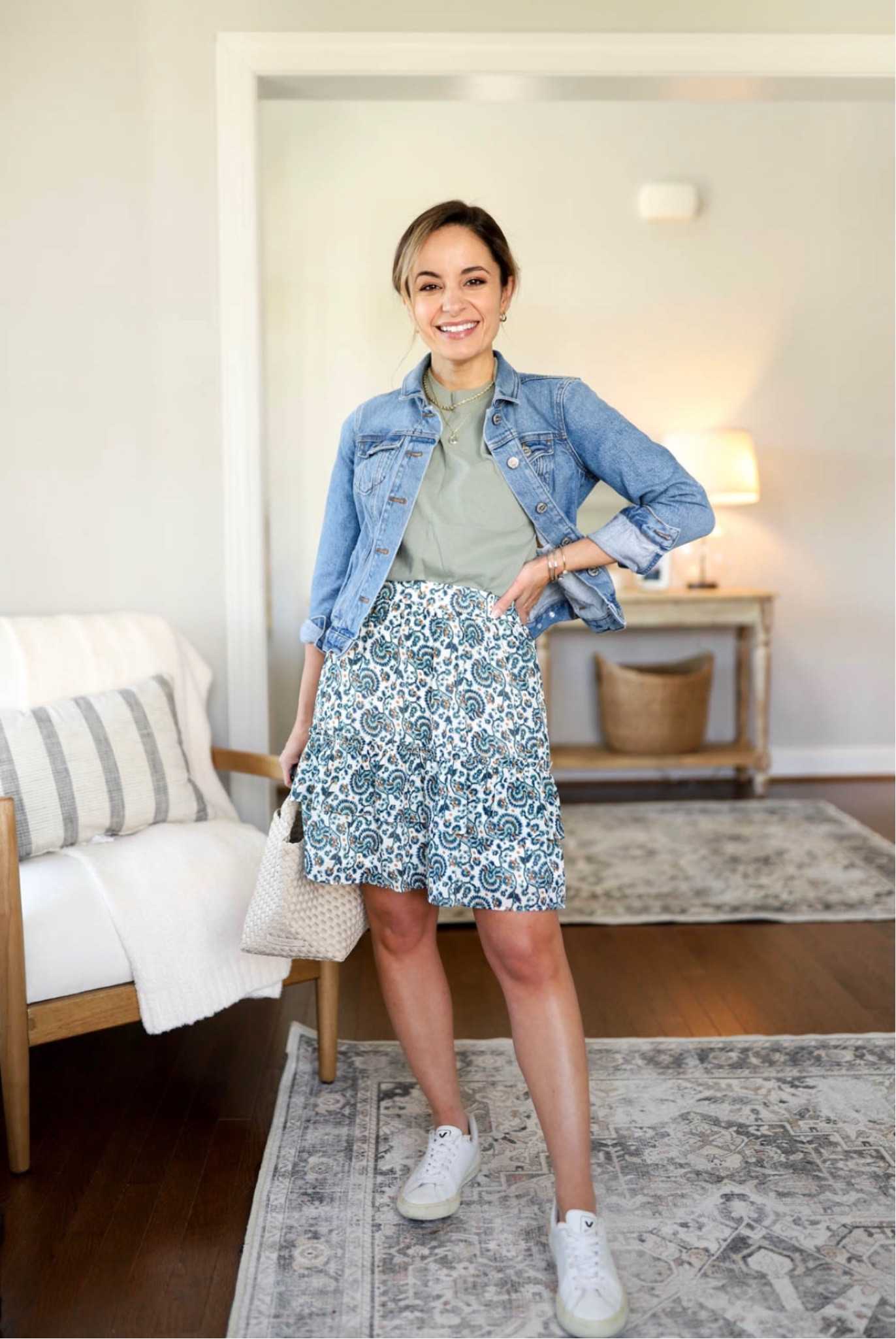 Skirt xxs/00 
Top xxs 
Jacket petite xxs/00 
Shoes size down 1 full size 

#LTKFind #LTKSeasonal