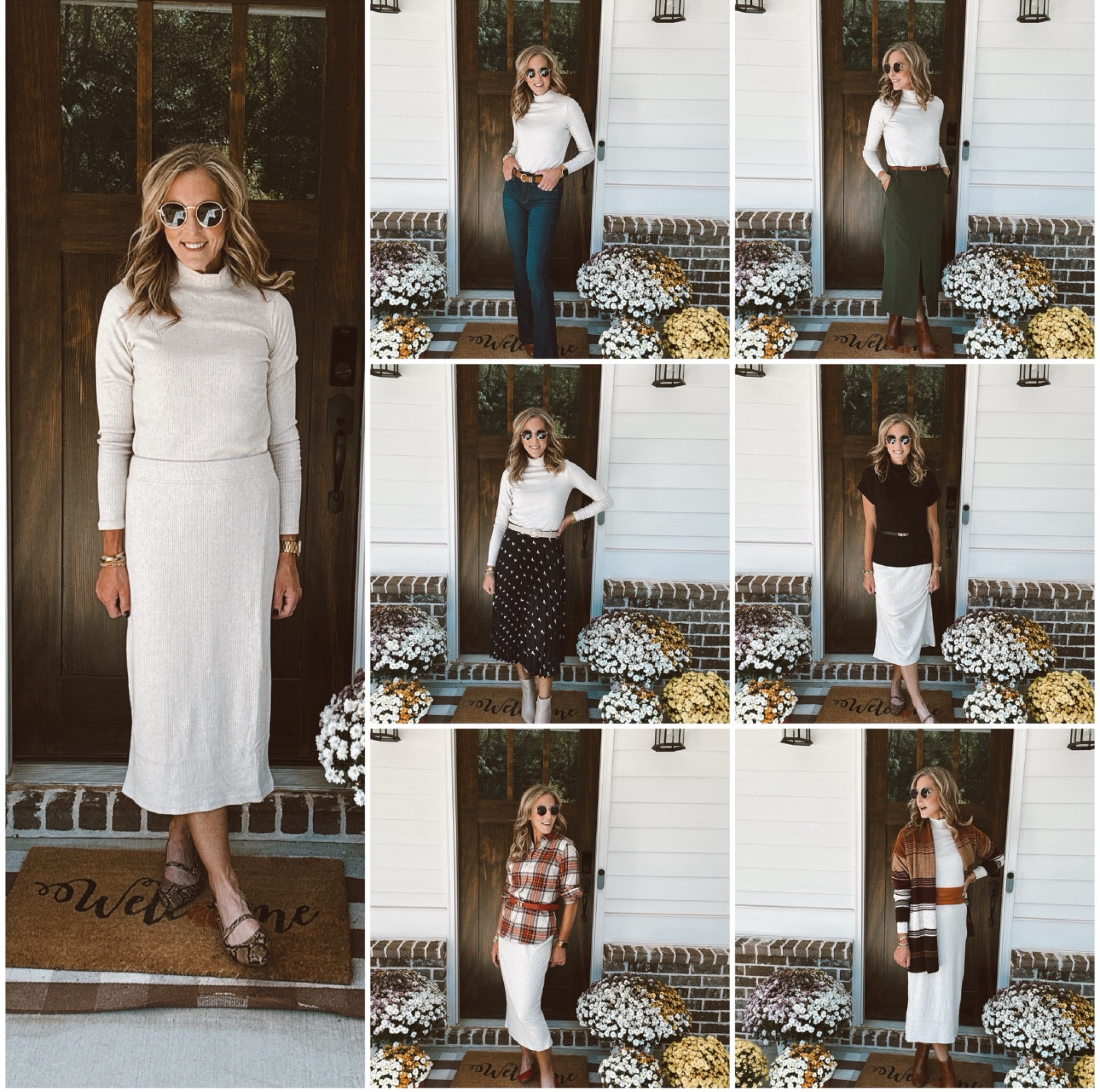 Walmart time and True Mock, neck top and skirt set- less than $15- Styled each piece here on its own to maximize my outfit potential…. All tops except plaid or Walmart… linked up similar options. Everything under $30. 

#LTKStyleTip #LTKWorkwear #LTKOver40