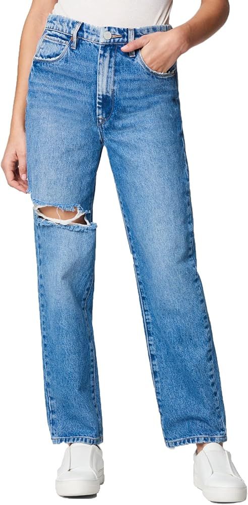 [BLANKNYC] Womens Relaxed High Rise Straight Leg Rip Loose Fit Jeans, Comfortable Pants & Designe... | Amazon (US)