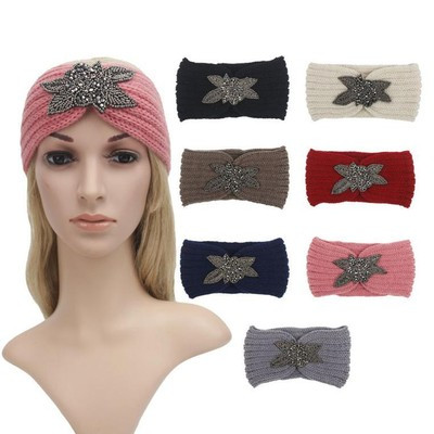 Women Crochet Knit Winter Headband Rhinestone Bead Hairband Head Wrap Keep Warm | eBay US