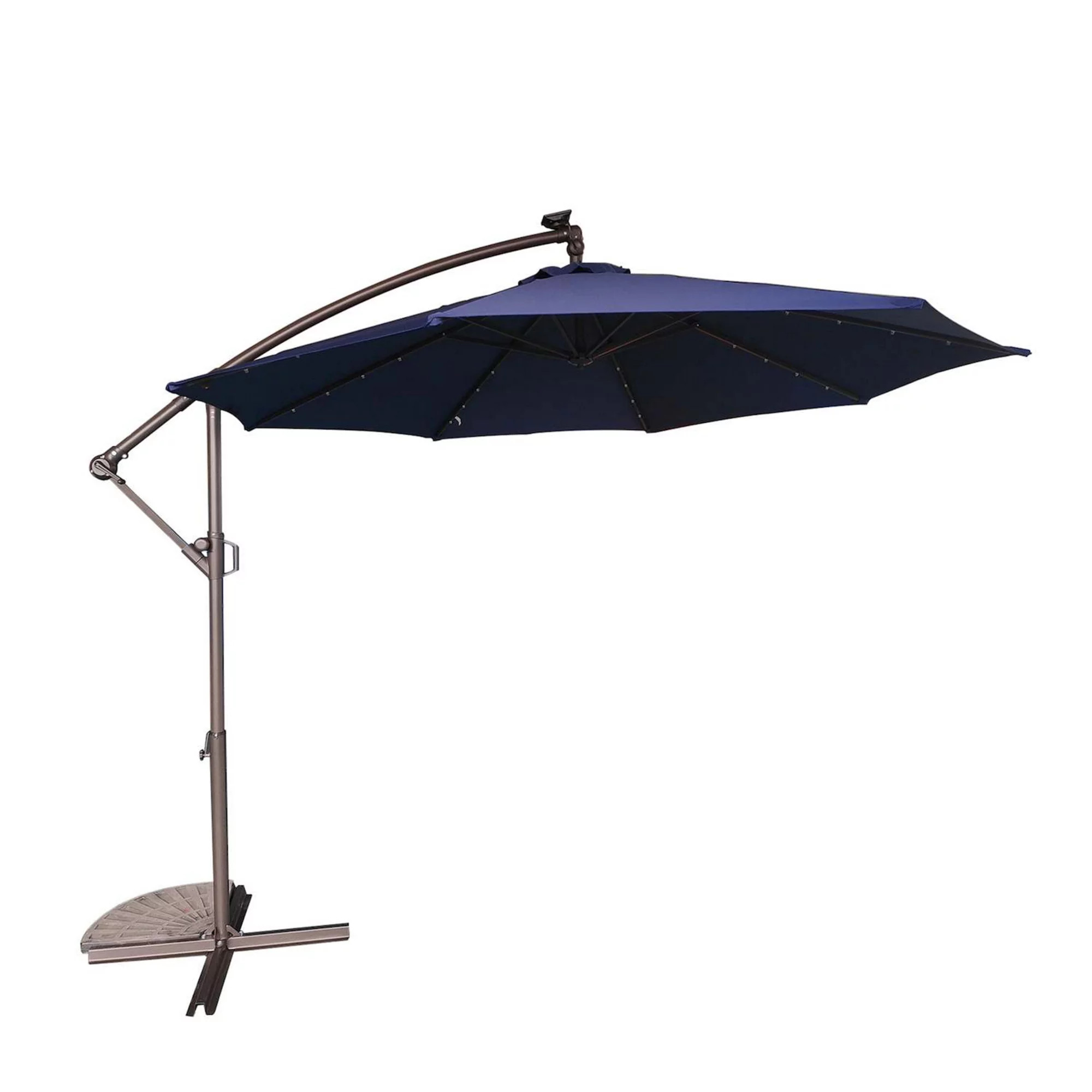 10 ft. Outdoor Cantilever Hanging Patio Umbrella Waterproof and UV Resistant with Solar LED | Kohl's