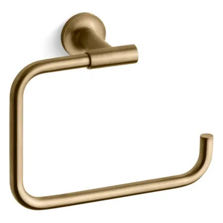 Kohler K-14441-BV Vibrant Brushed Bronze Modern Open Square Towel Ring from Purist Collection | Build.com, Inc.