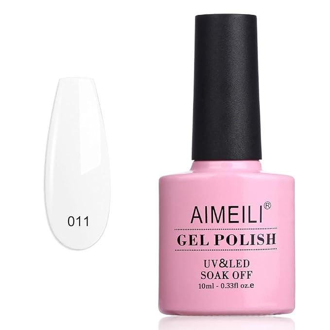 AIMEILI Soak Off U V LED White Gel Nail Polish - Studio White Arctic White (011) 10ml | Amazon (US)