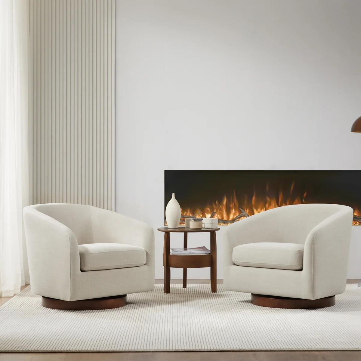 Bennett Upholstered Swivel Barrel Chair (Set of 2) | Wayfair North America