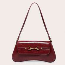 1pc Retro Multiple Hoop Decor One Shoulder Underarm Bread Bag, Suitable For Date, Street, Party | SHEIN