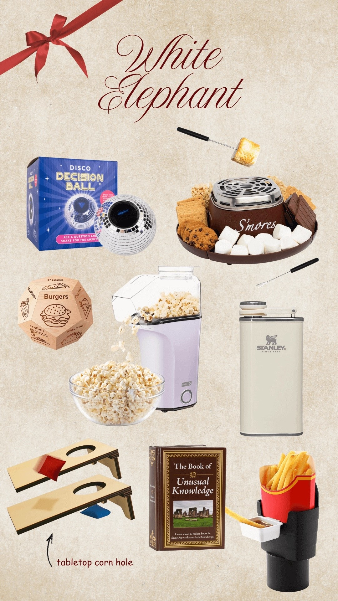 White elephant gift ideas • funny gifts • clever gifts • Stanley • decision ball • s’mores maker • cute gift ideas • 2025 holiday gift guide 

#LTKHoliday #LTKGiftGuide #LTKSaleAlert