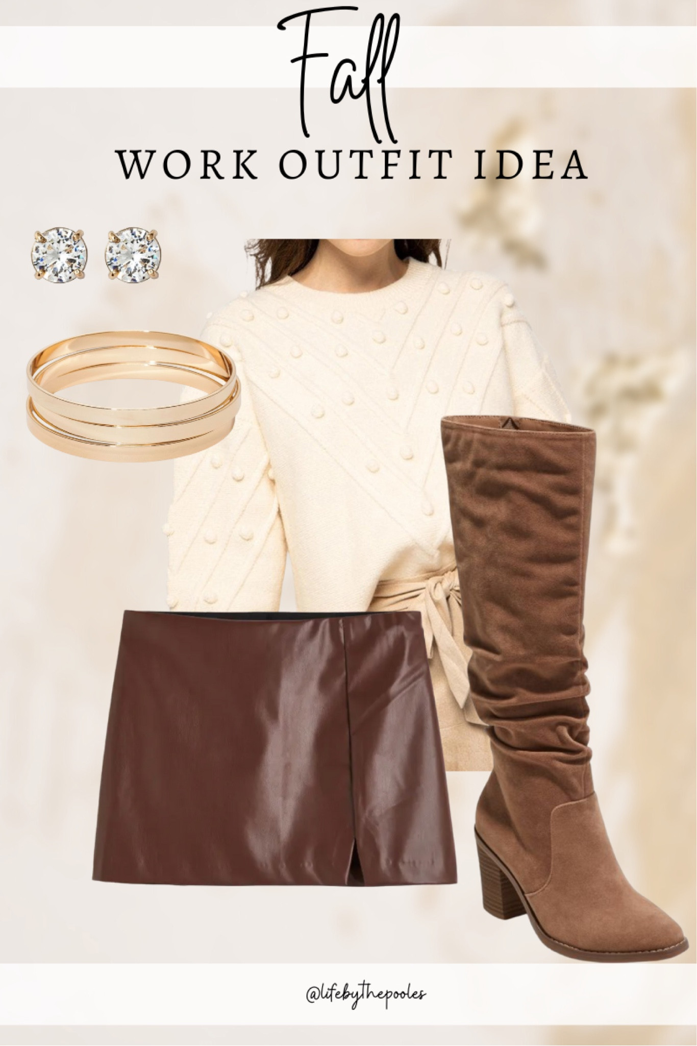 Fall workwear, faux leather skirt, neutral fall, fall outfit ideas, fall outfit inspo, business casual, knee high boots, oversized sweater, target finds, target fall finds, target boots

#LTKstyletip #LTKshoecrush #LTKworkwear