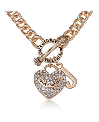 -Tone Heart and Logo Toggle Charm Necklace | Macy's