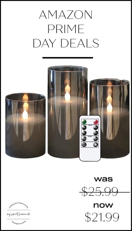 Gray glass battery operated candles frameless led, real wax warm  white and flickering! 
Amazon prime 

#LTKxPrimeDay #LTKsalealert #LTKhome