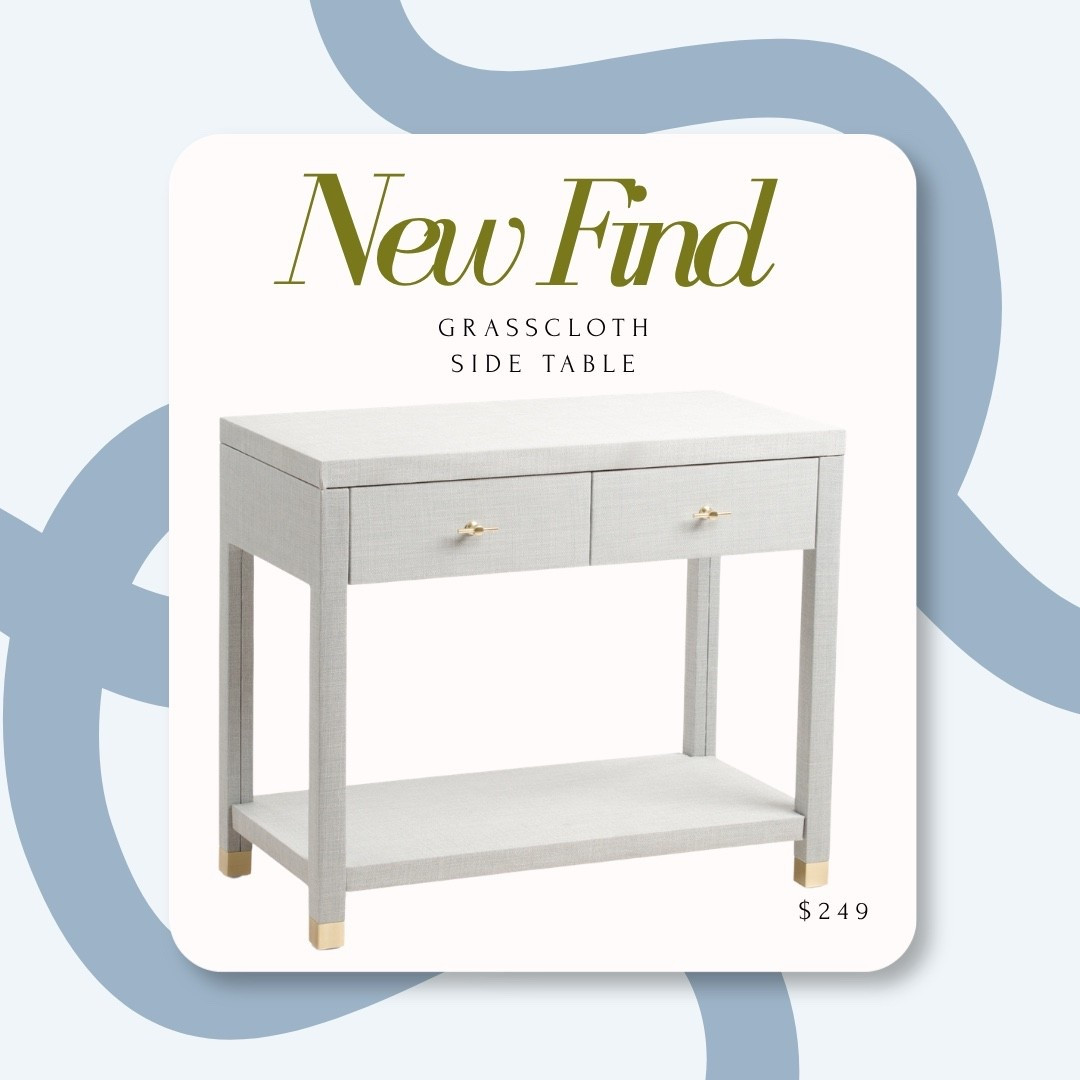 Grasscloth side table looks like Serena Lily, but on a budget! ￼