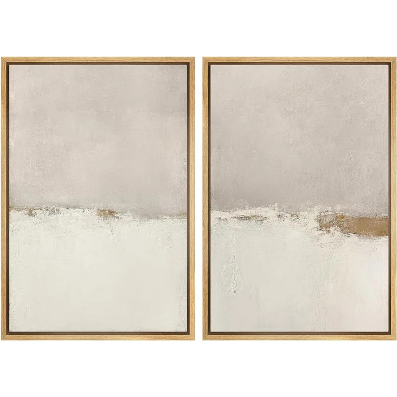 IDEA4WALL Minimal Landscape Beige Tan Abstract Grunge Modern Art Minimalist Neutral Decor Frame 2... | Wayfair North America