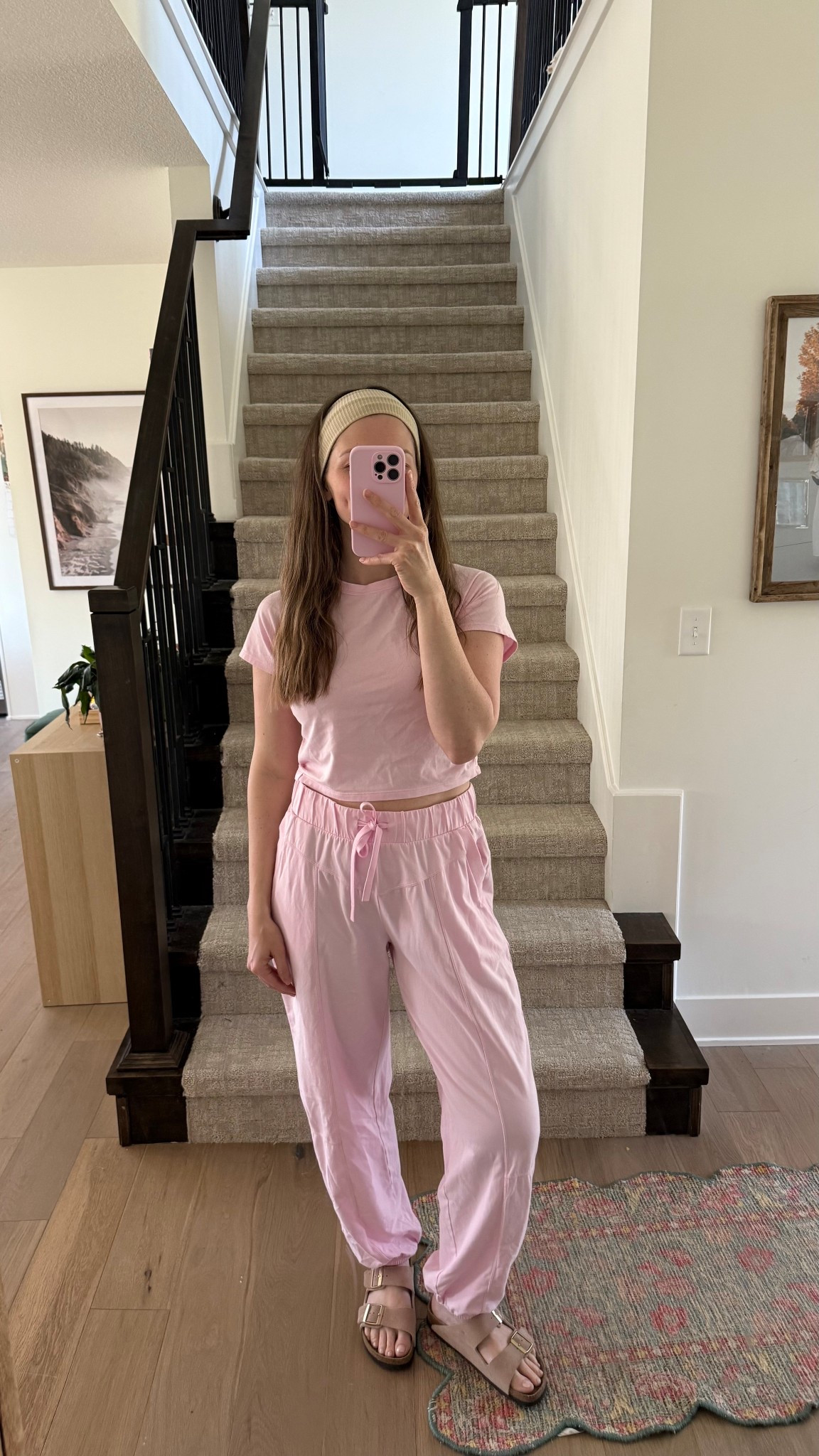 adorable pink set, comes in a few colors! Sized up in both pieces, wearing a medium! 

Spring outfit, matching set, mom outfit 

#LTKmomlife #LTKootd