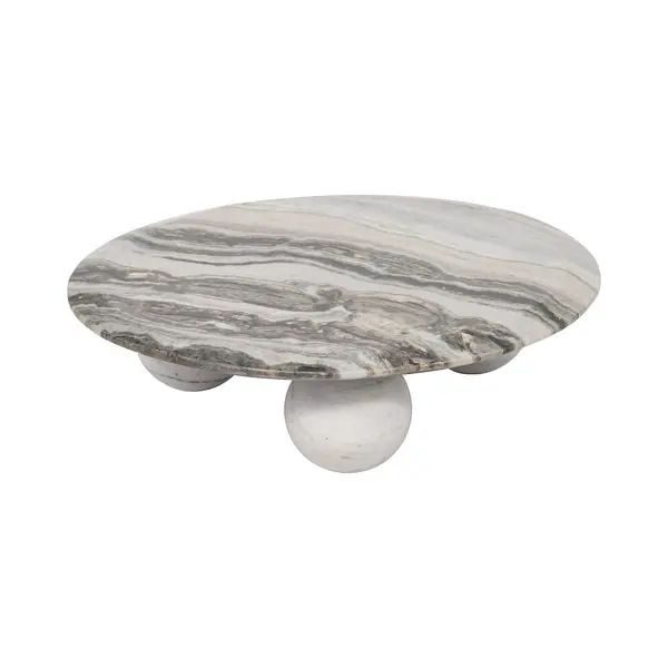 Modern Neutral 13" Ceramic Marble Riser 2tone Platter Serving Tray - 13" x 13" x 3.5" | Bed Bath & Beyond