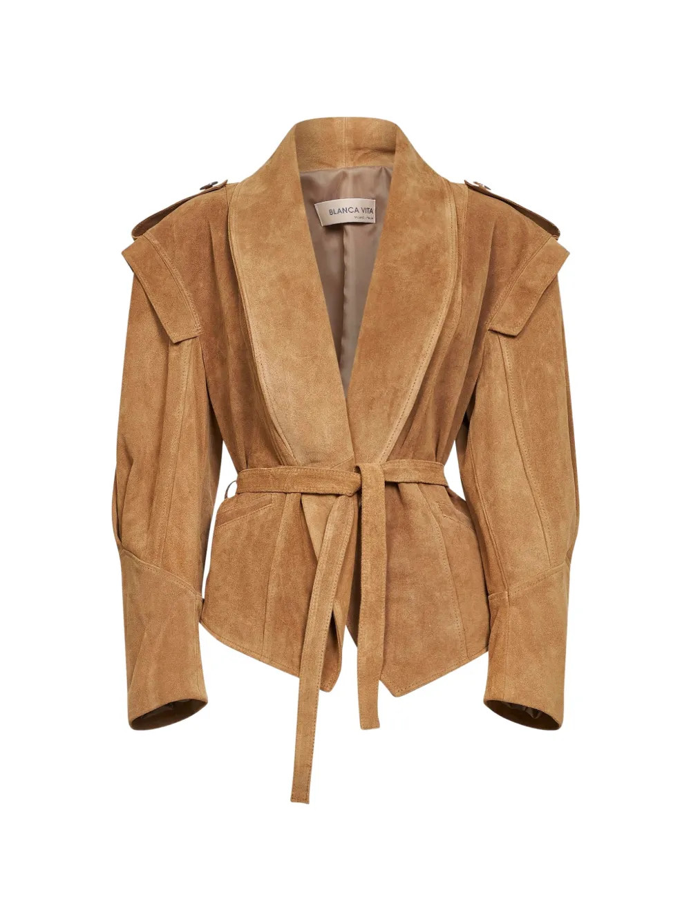 belted leather jacket | Farfetch Global