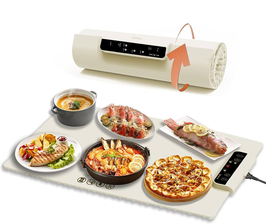 Electric Warming Tray with 3 Adjustable Temperature, Auyuiiy Silicone 6 in 1 Food Warmer for Part... | Amazon (US)