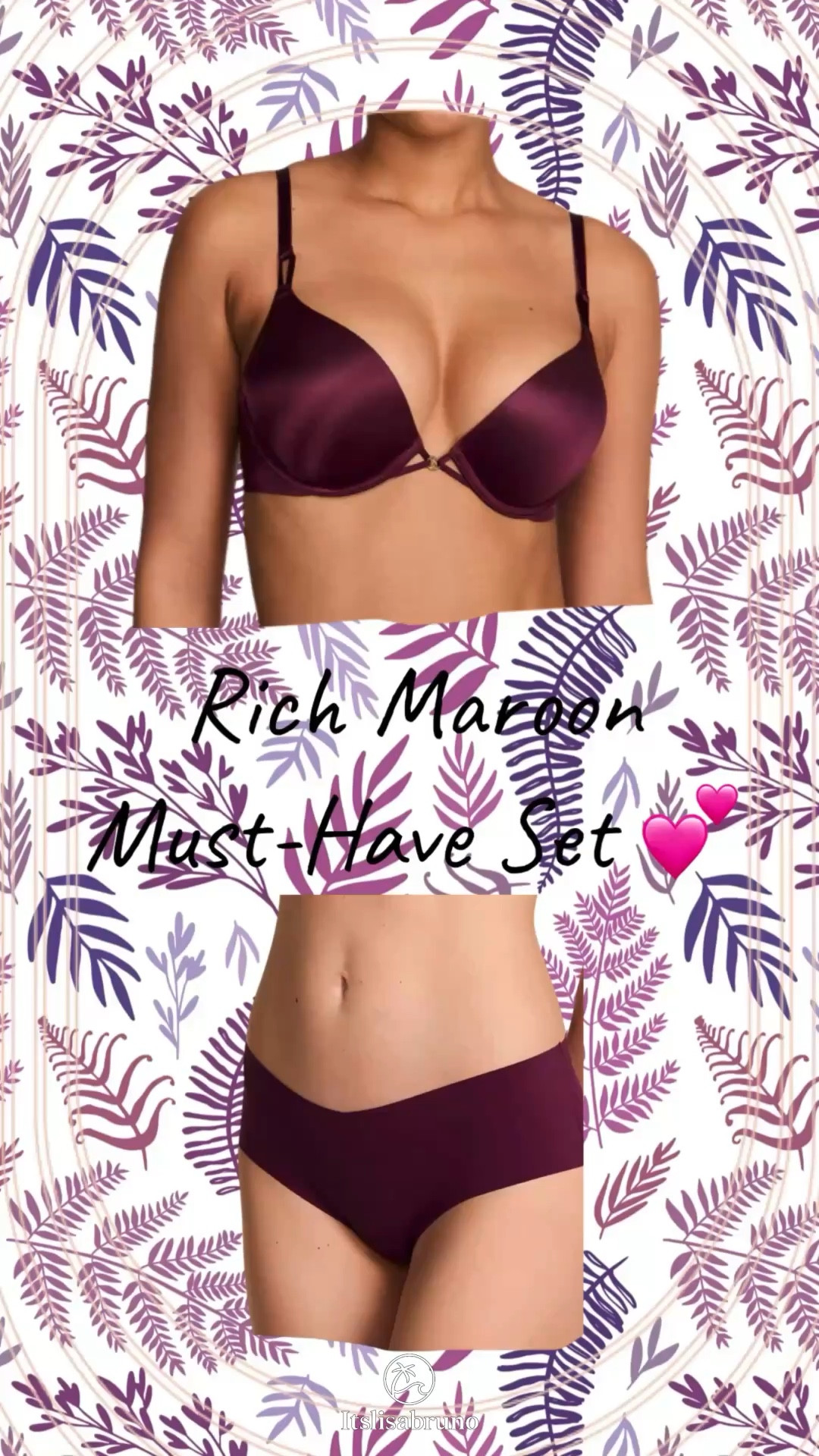 Sharing this new color @Victoria's Secret  Secret Bombshell bra & matching cheeky panty 💕 Rich maroon is everything this season! Perfect for gifting or treating yourself 🛍️

#Ad #VictoriaSecret #BombshellBra #LingerieSet #MaroonLingerie #CheekyPanty #LTKGifting #LuxuryLingerie #UnderwearGoals #SelfCareStyle #GiftIdea

#LTKU #LTKootd #LTKSeasonal
