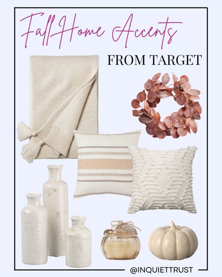 Bring in the Fall vibes inside your home with these Fall Home Accents from Target! These throw pillows, throw blankets, vases, pumpkin candles, pumpkin decors, and fall wreaths are great addition for your whole Fall transition!

Target finds, Target faves, Target Home, home decor, home inspo, home finds, home favorites, home decor inspo, décor, diy décor, fall décor, Fall home décor, Fall home décor inspo, Fall home décor idea

#LTKfamily #LTKhome #LTKSeasonal