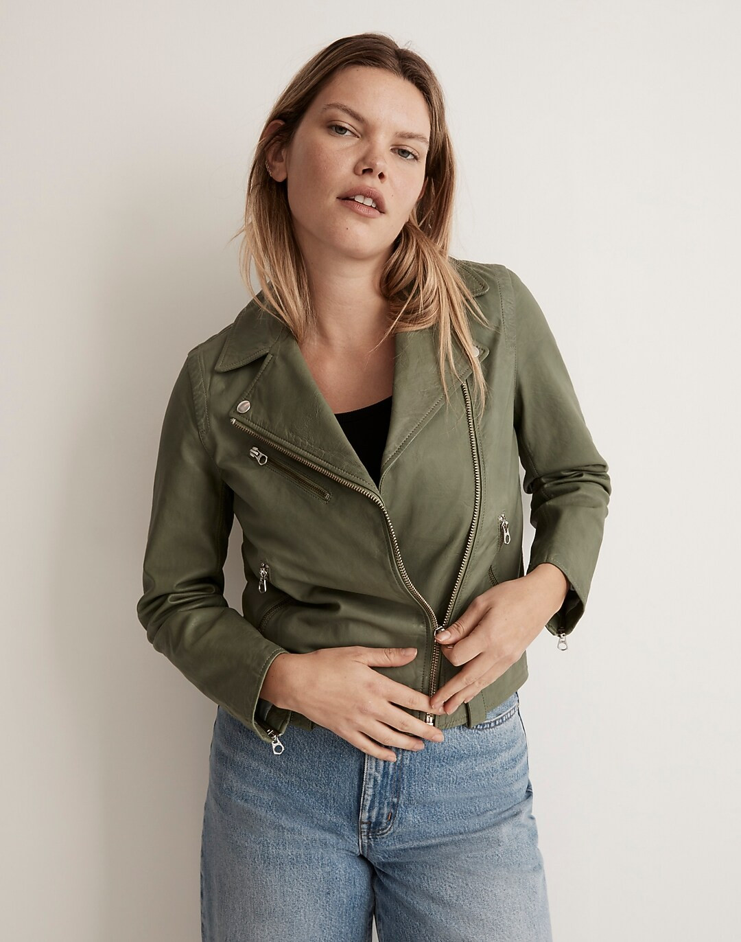 Washed Leather Motorcycle Jacket | Madewell