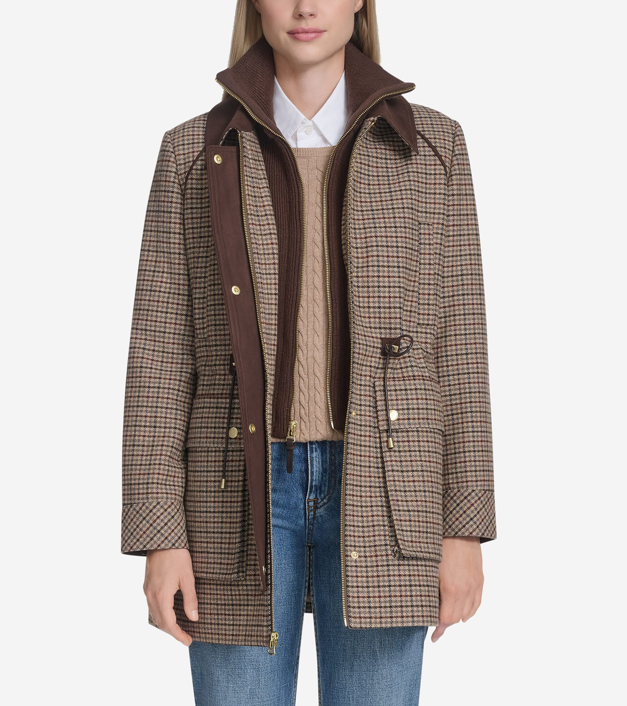 Women's Houndstooth Wool Hunter Jacket | Cole Haan (US)