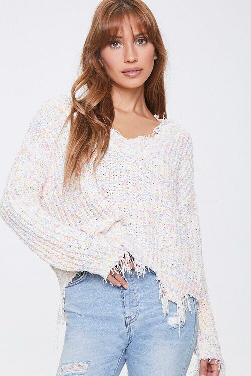 Destroyed Marled Knit Sweater | Forever 21 (US)