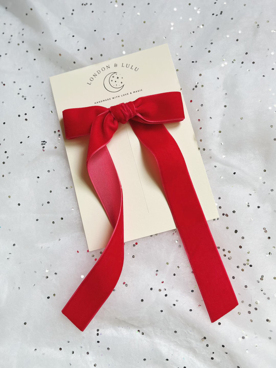 Red Long Velvet Ribbon Hair Bow Clip Womens Girls Storybook - Etsy | Etsy (US)