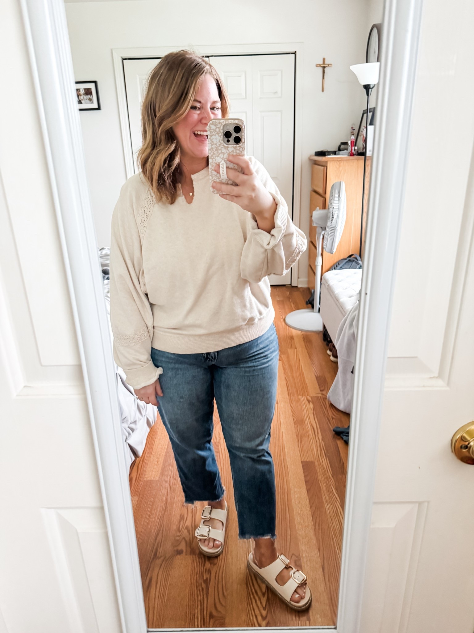 Friday teacher outfit! 

My aerie sweatshirt is a large- sooo comfy! And my jeans are a 14 x short (they go in and out of stock so you may need to sign up for a restock alert) 

#LTKFindsUnder50 #LTKPetite #LTKMidsize