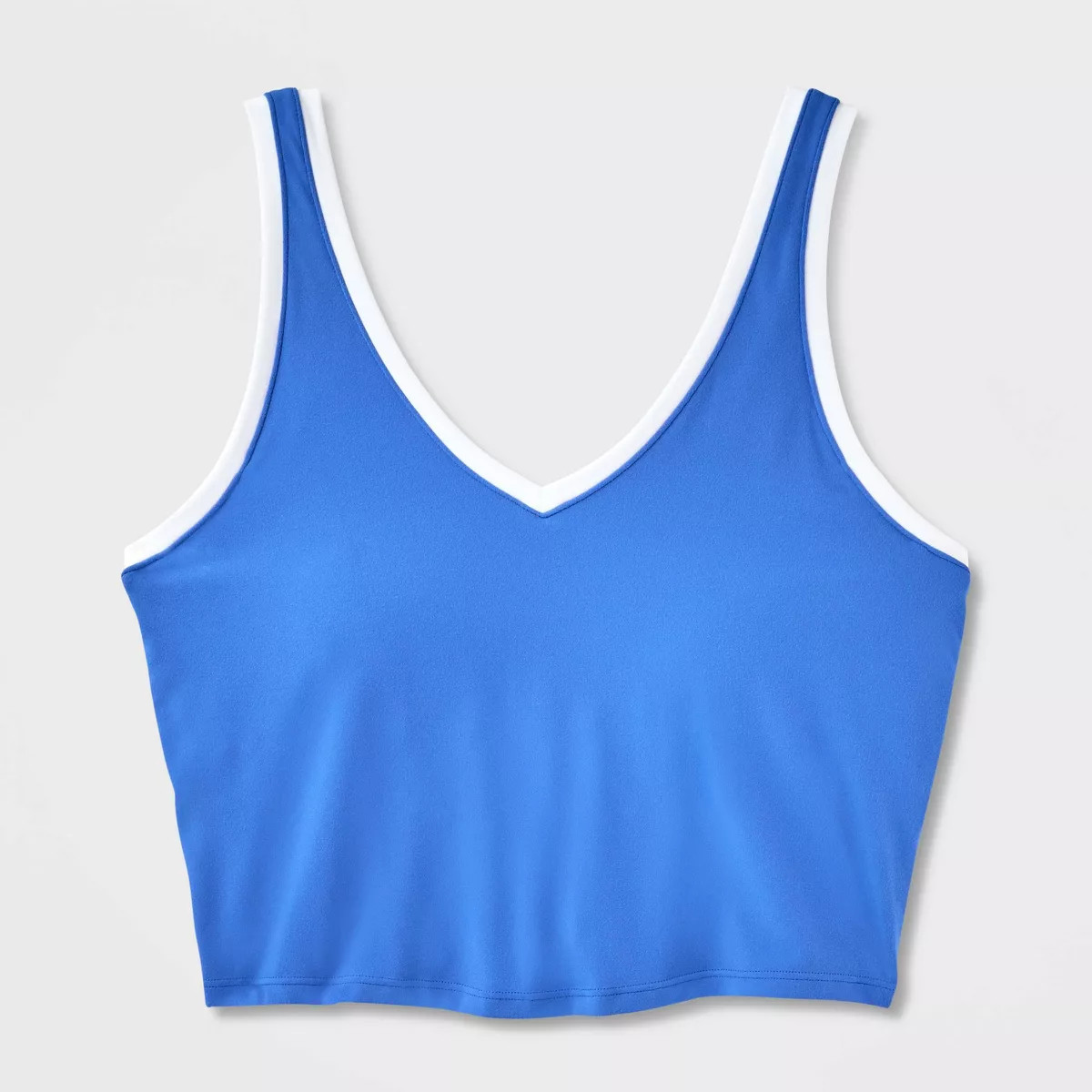 Women's Everyday Soft Light Support Contrast V-Neck Cropped Sports Bra - All In Motion™ | Target
