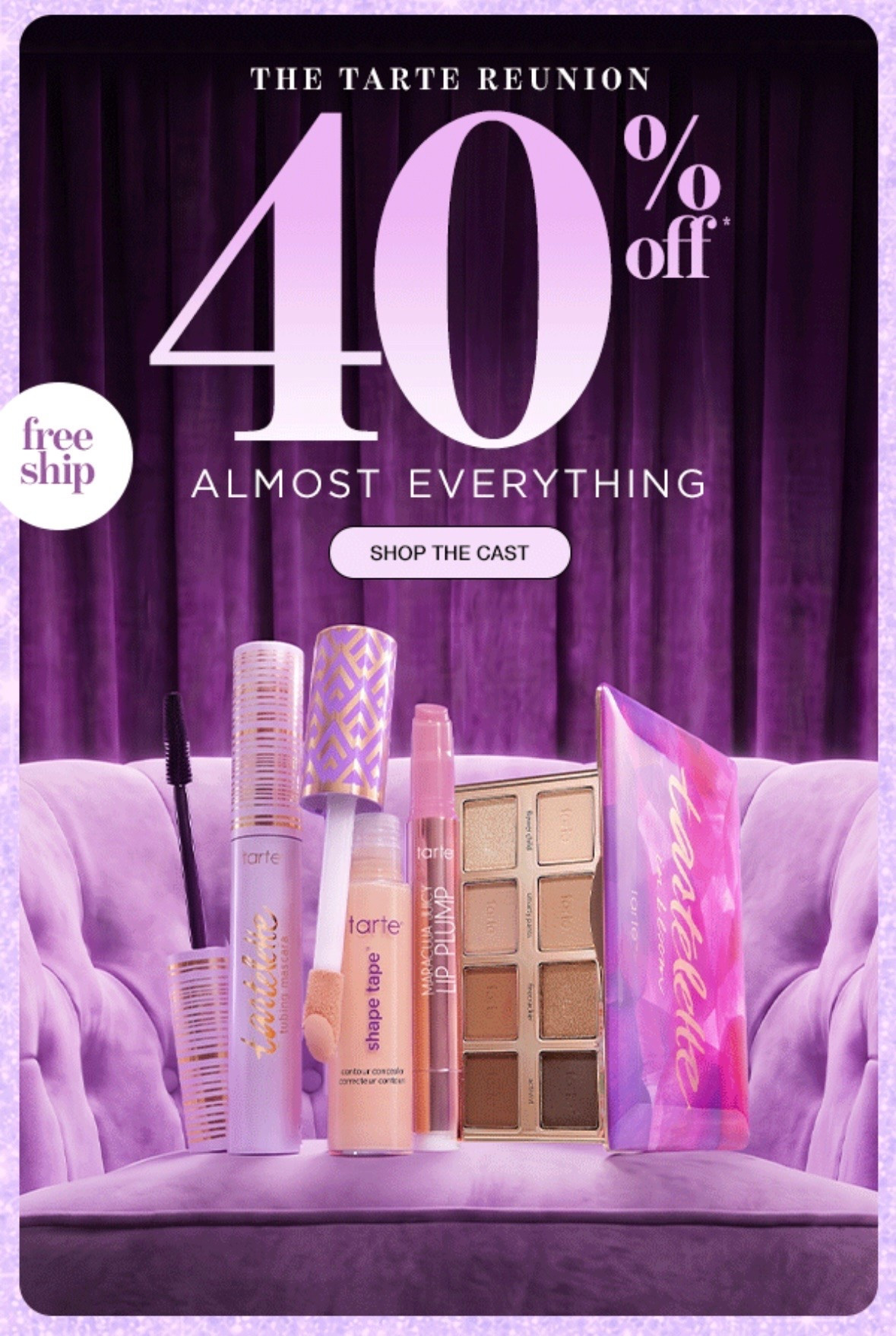 40% off Tarte!! + free shipping!