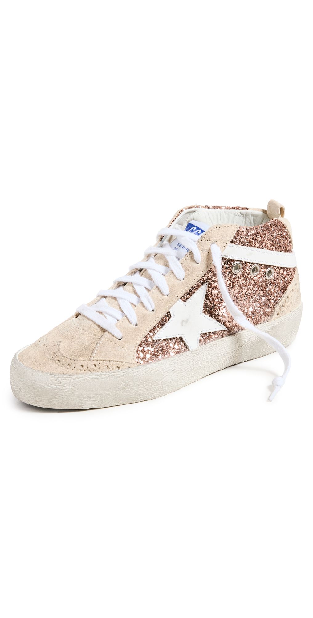 Mid Star Glitter Upper Leather Star Sneakers | Shopbop