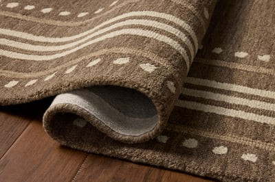 Alfie ALF-02 Bark/Natural Wool Hand-Tufted Area Rug | Rugs Direct
