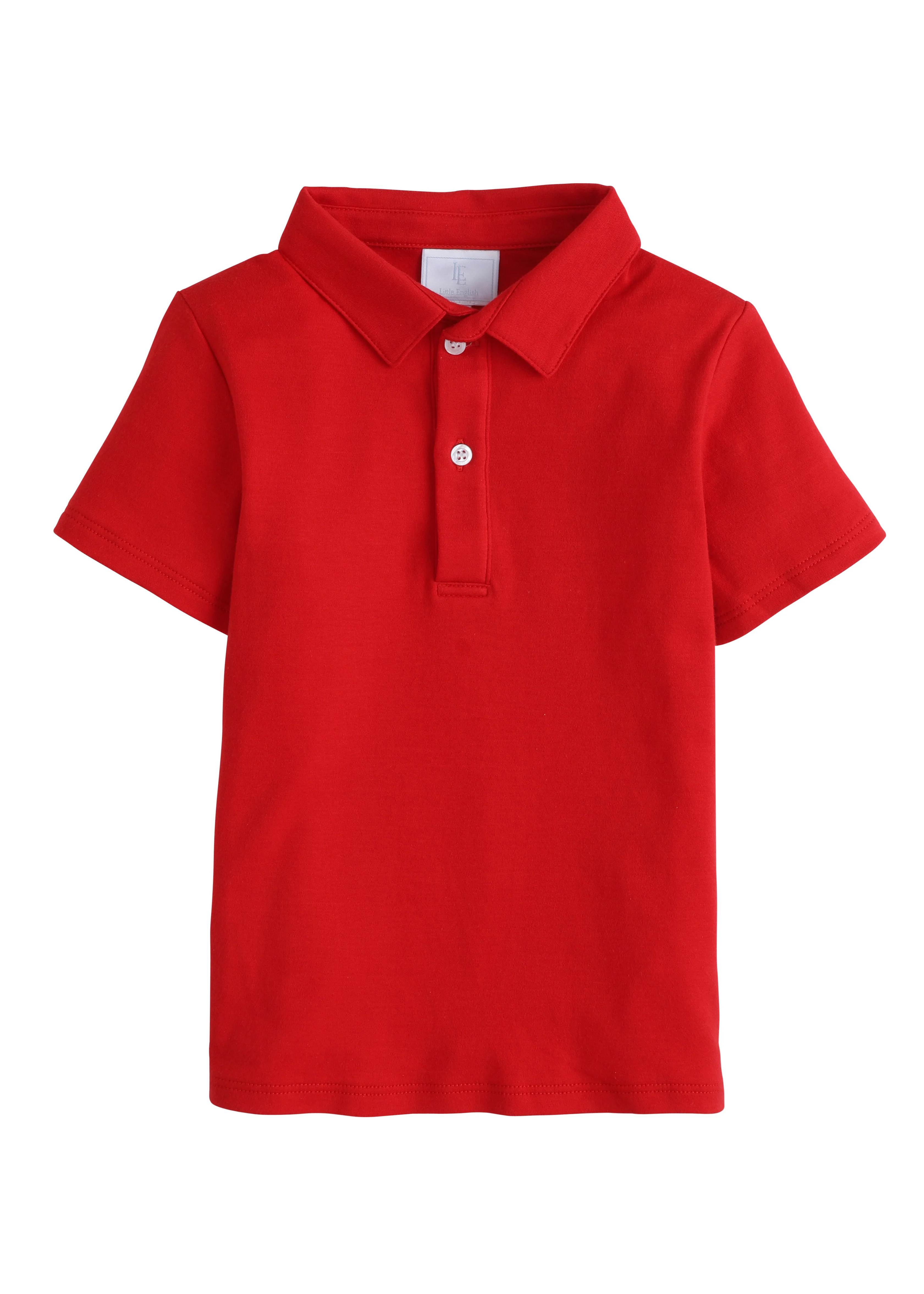 Little English Short Sleeve Solid Polo - Red | JoJo Mommy