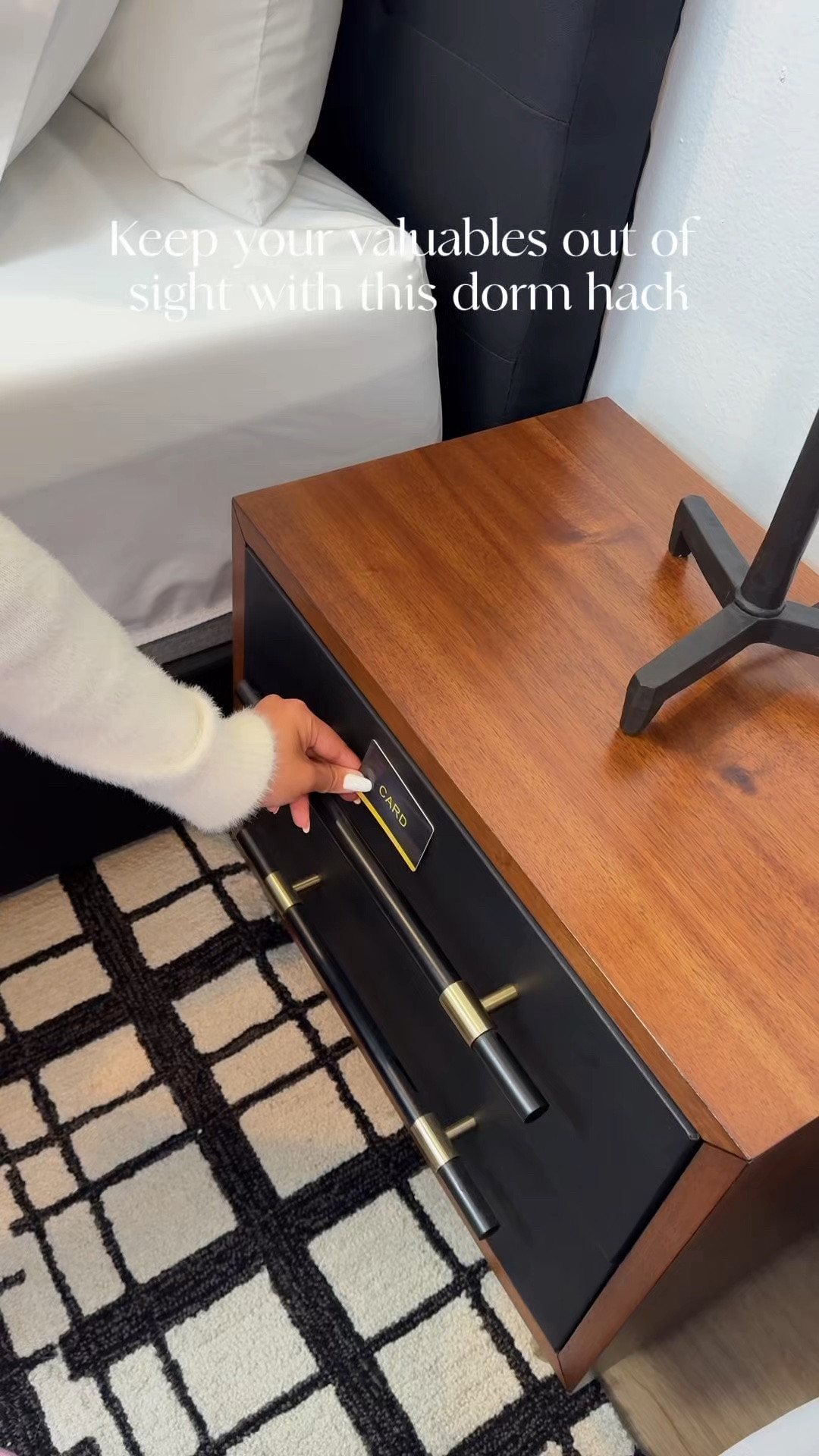 Living with roommates? 🎓 This hidden cabinet lock is an easy way to keep valuables, important documents, or personal items tucked away while making the most of your dorm setup. Such a smart little upgrade for move-in season!

#DormHacks #DormRoom #CollegeLife #BackToSchool #CollegeEssentials