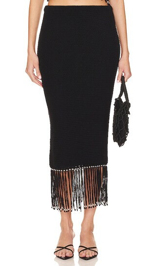 Lovers and Friends Bryony Fringe Skirt in Black. - size XS | Revolve Clothing (Global)