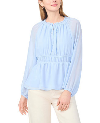 Vince CamutoPlus Size V-Neck Long-Sleeve Top | Macy's