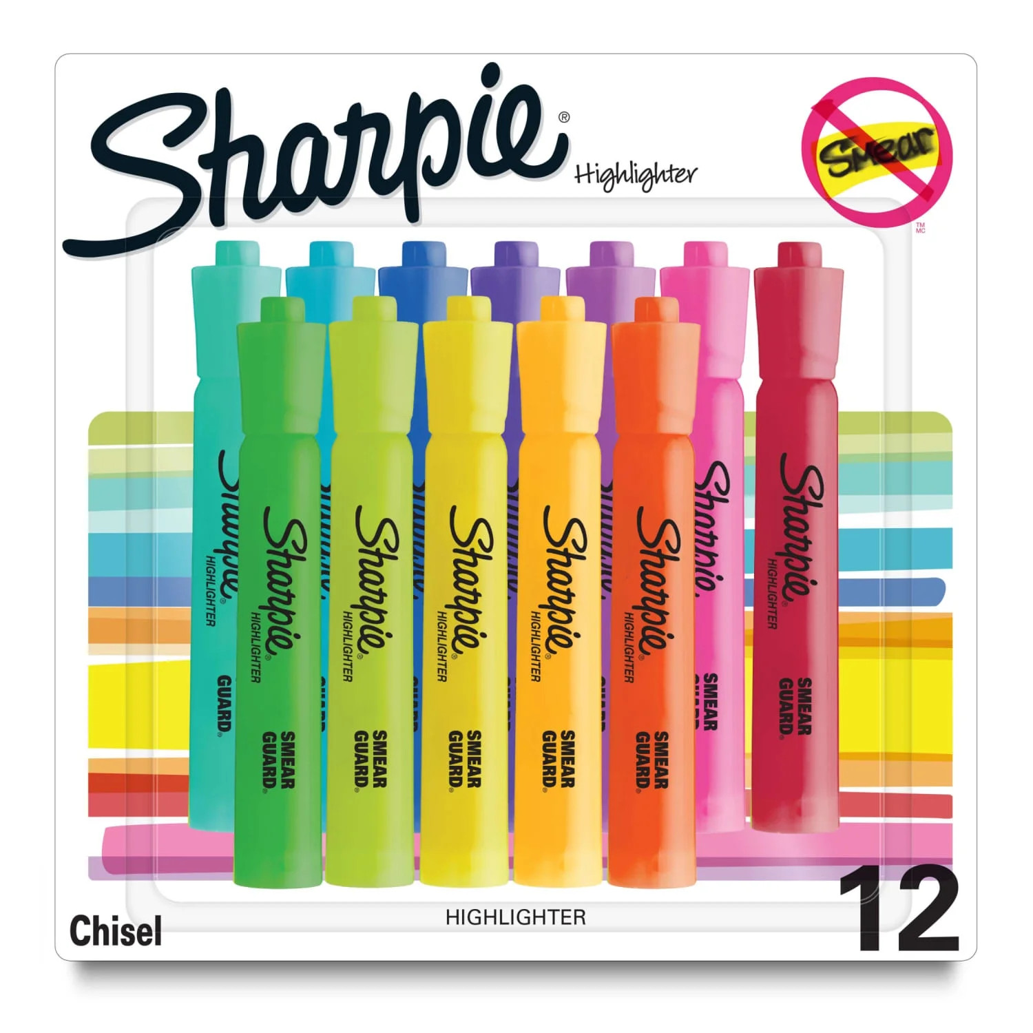 Sharpie Tank Highlighters, Assorted, Chisel Tip, 12 Count | Walmart (US)