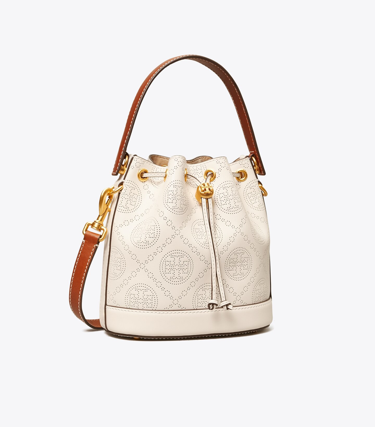 T Monogram Perforated Leather Bucket Bag | Tory Burch (US)