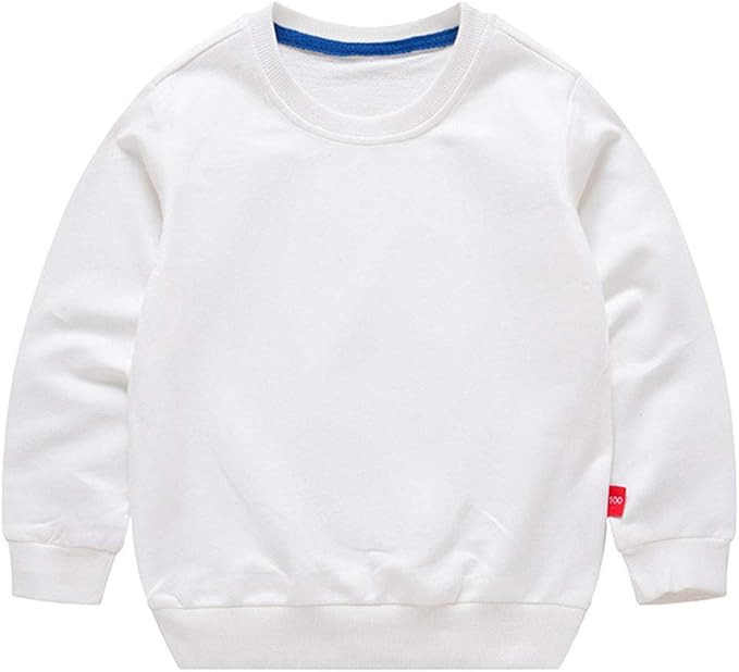PTPuke Toddler Boys Girls Solid Cotton Thin Sweatshirt Long Sleeve top T-Shirts | Amazon (US)