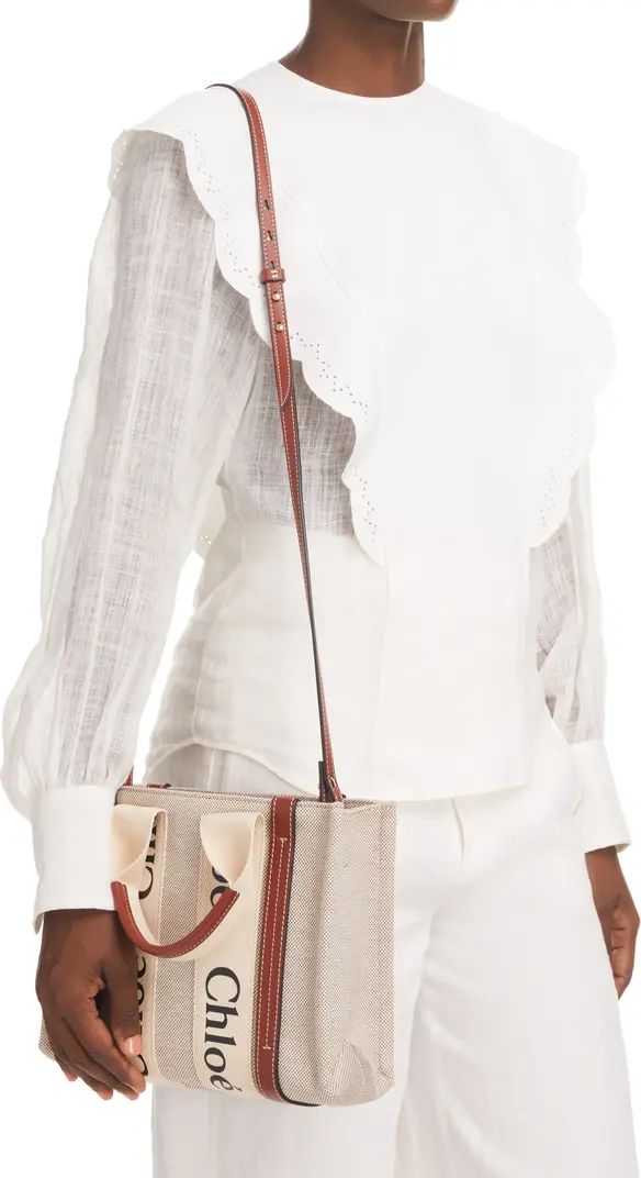 Chloé Small Woody Logo Strap Canvas Tote | Nordstrom | Nordstrom