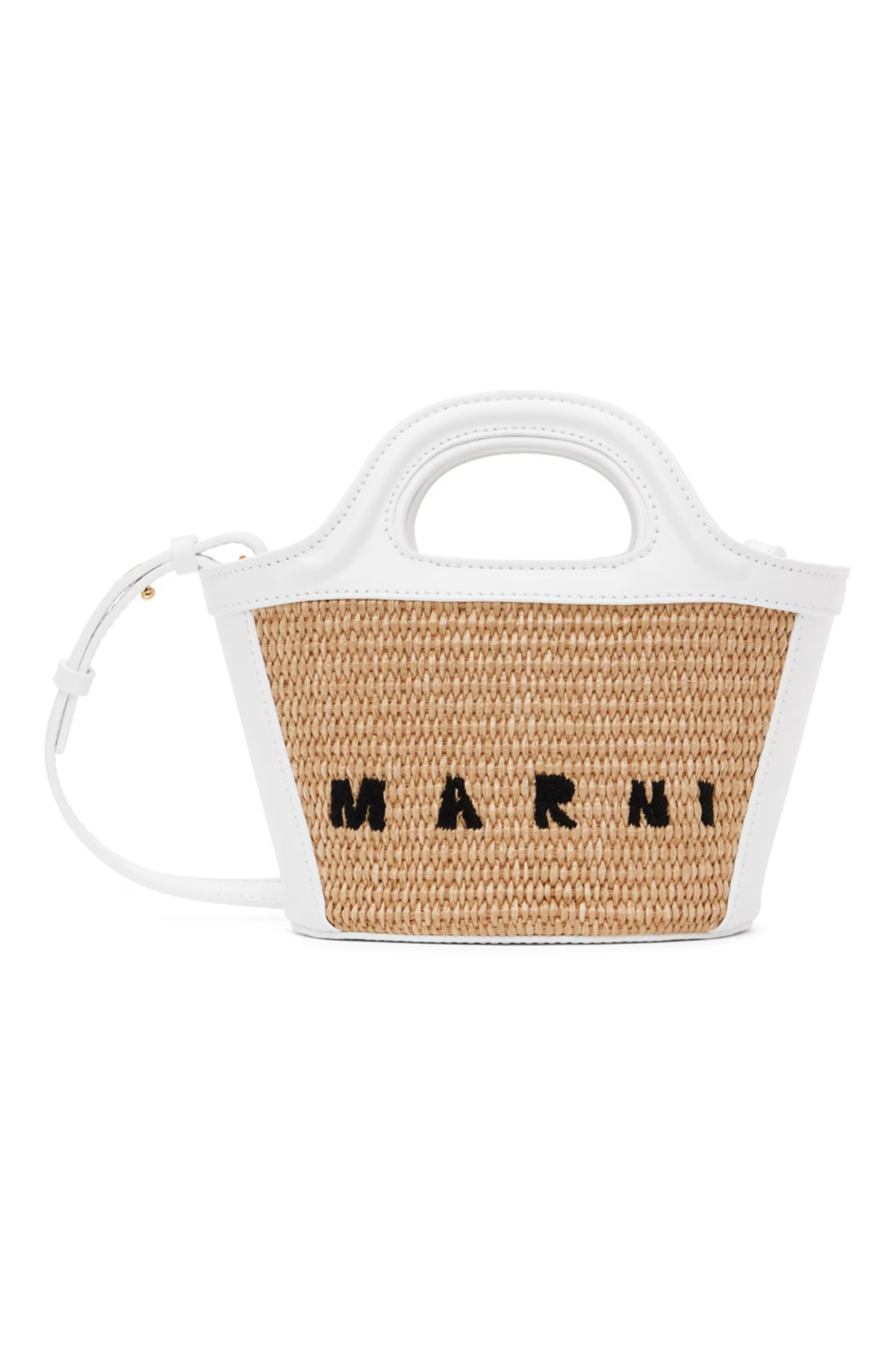 Marni - Beige & White Micro Tropicalia Tote | SSENSE