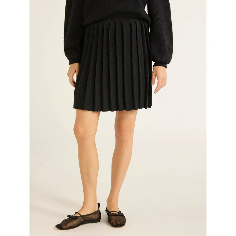 Free Assembly Women’s Pleated Mini Sweater Skirt, Sizes XS-XXXL | Walmart (US)
