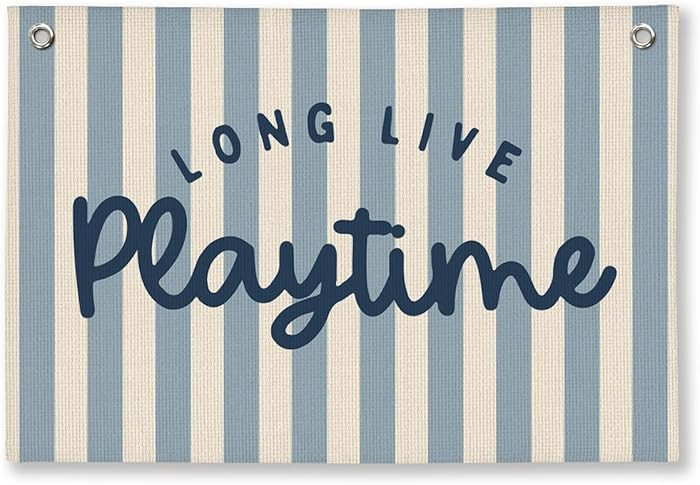 Playroom Wall Decor, Toddler Playroom Decor Hanging Linen Banner,Play Room Wall Decor for Nursery... | Amazon (US)