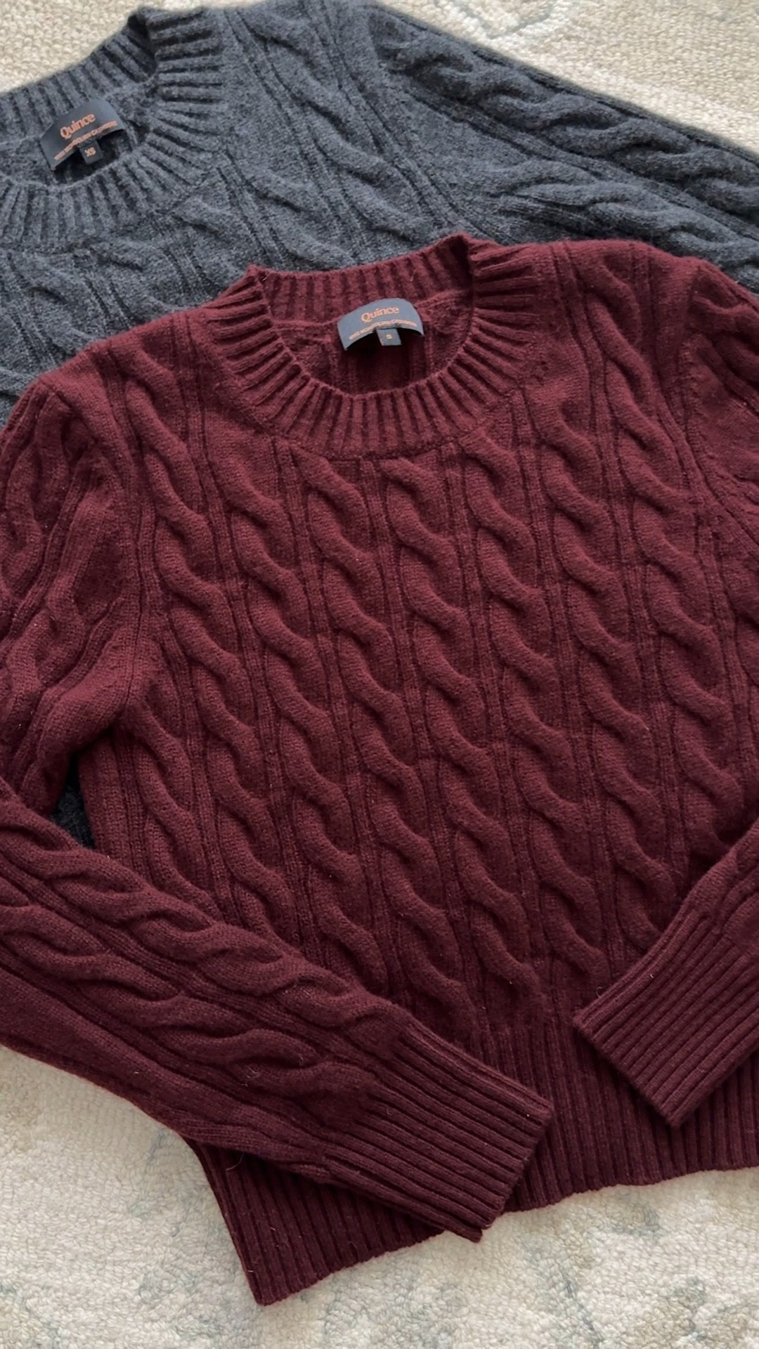 Makes a great gift: petite friendly / shrunken fit cashmere sweaters are restocked but cable knit goes quickly !

Comes in both cable knit and smooth / non-cable versions. 

Shrunken, smaller petite friendly fit. Could size up to account for a little shrinkage post-washing. 

I have both XS and S. I sized up in burgundy because I wash my cashmere at home (inside out, machine wash cold, delicates in a mesh bag and air dry) and it shrinks a little.

@onequince #quincepartner 

#LTKFindsUnder100 #LTKPetite #LTKGiftGuide