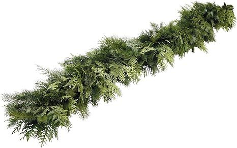 VAN ZYVERDEN 87428 Live Fresh Cut Pacific Northwest Douglas and Cedar Mix 10 Foot Coil Garland Ho... | Amazon (US)