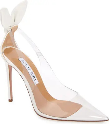 Aquazzura Bow Tie Clear Pointed Toe Pump | Nordstrom | Nordstrom