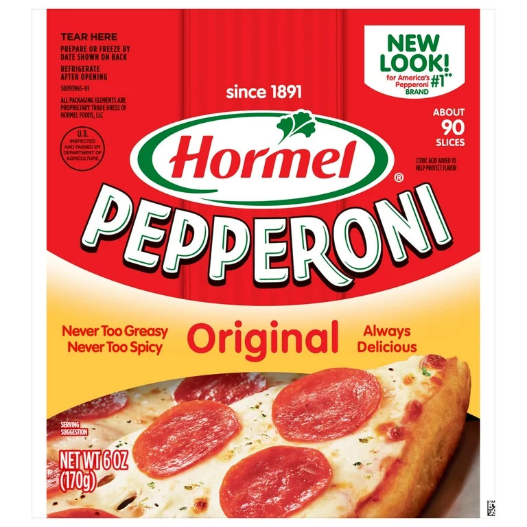 HORMEL Pepperoni, Pizza Topping, Gluten Free, Original, Refrigerated, 6 oz Plastic Resealable Pa... | Walmart (US)